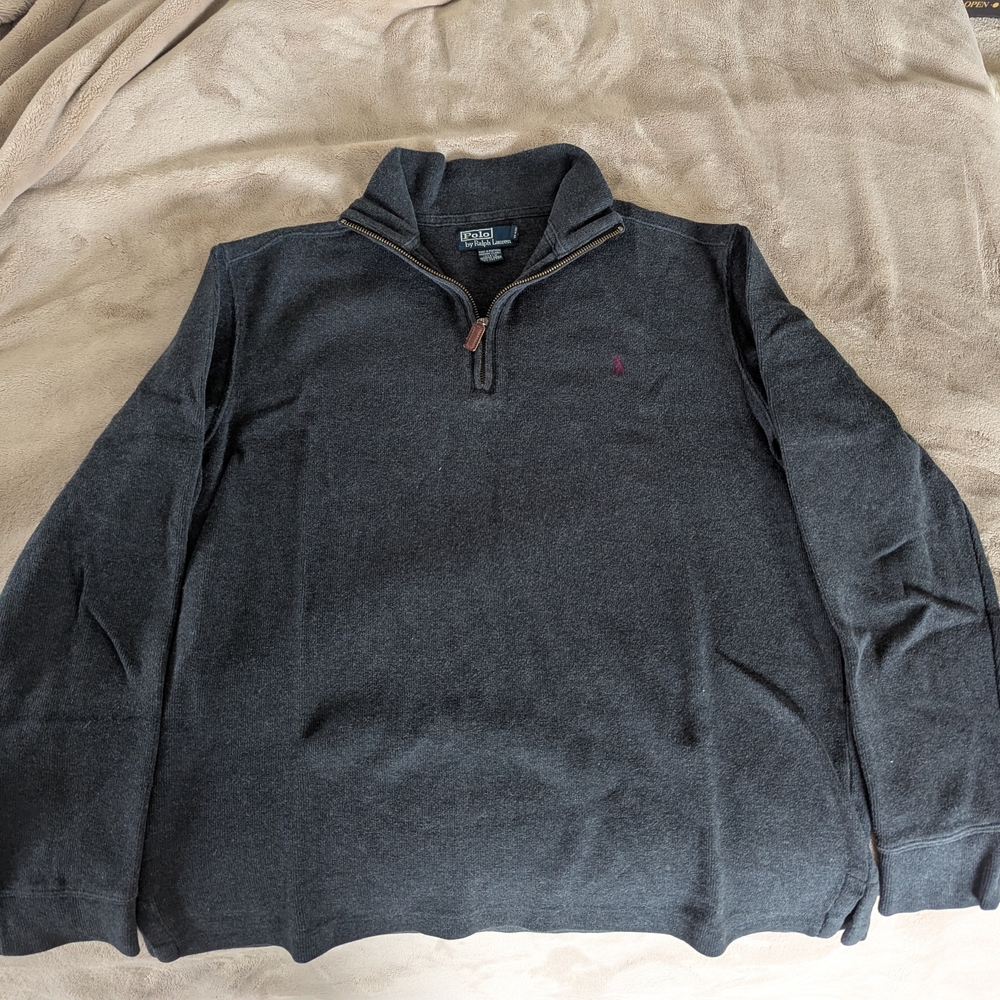 Ralph Lauren Charcoal Zip-Up Sweater